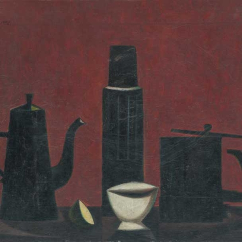 Andrej Barčík, Čierne zátišie, olej, Považská galéria umenia